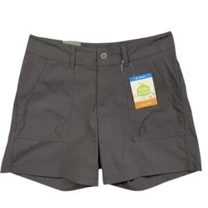 Columbia Shorts Womens 8 Gray Kestrel Trail II Stretch Pockets Outdoors Zip Fly
